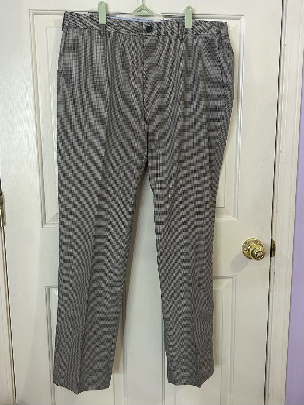 Brooks Brothers Clark Pants Men 38x30 Beige Brown Advantage Chino Houndstooth